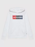 Bluzy dla chłopców - Jack&Jones Junior Bluza Corp Logo 12152841 Biały Regular Fit - miniaturka - grafika 1