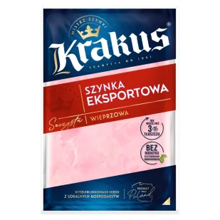 Krakus Szynka eksportowa plastry - Kiełbasa i wędliny - miniaturka - grafika 1