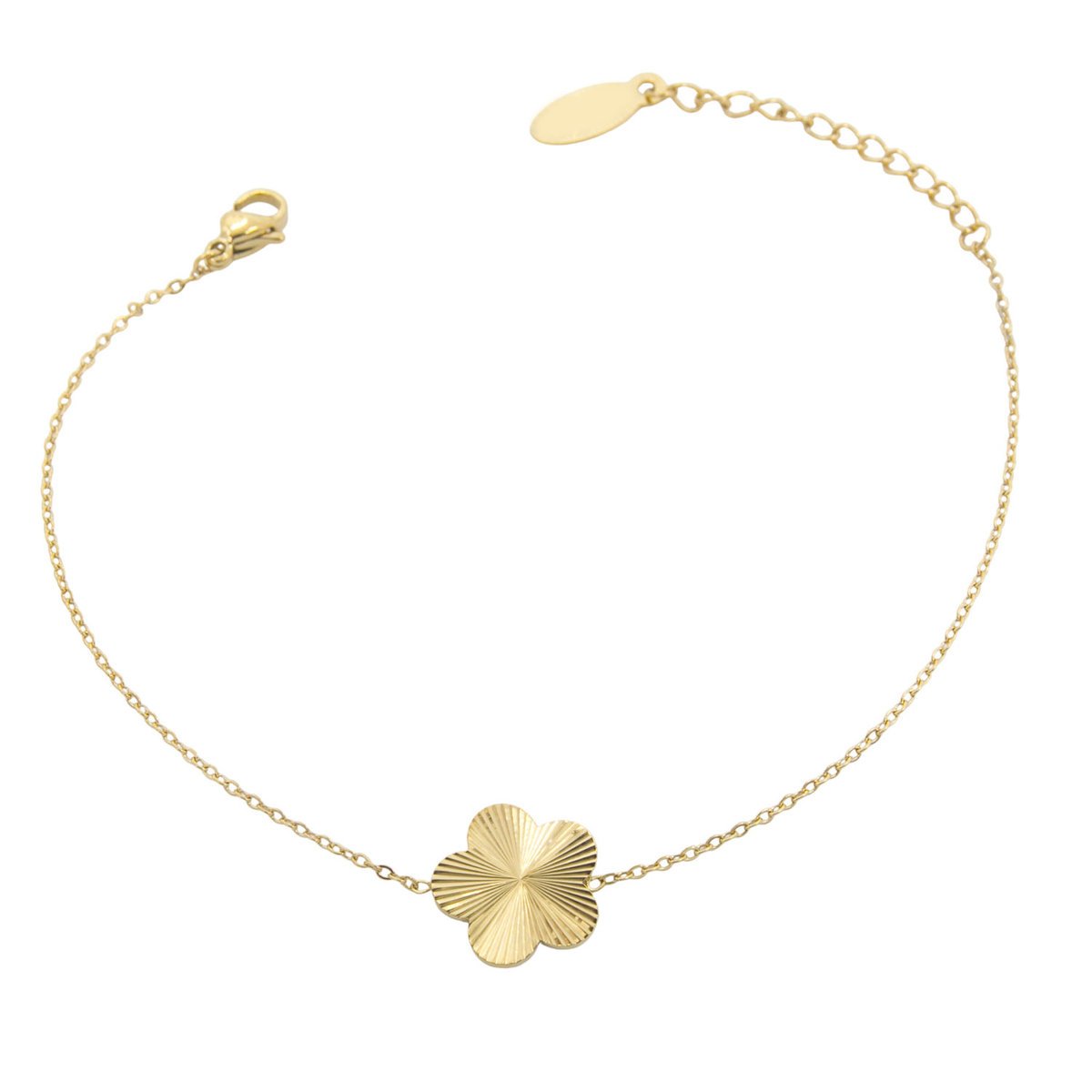 Bransoletka z kwiatuszkiem zdobiony stal chirurgiczna