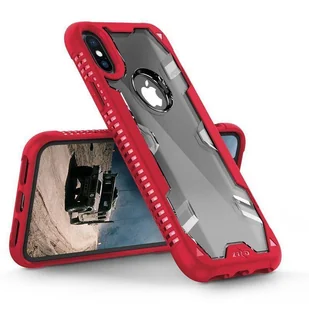 Zizo Proton Case Pancerne etui iPhone X ze szkłem 9H na ekran (Crimson Red/Trans Clear) - Etui i futerały do telefonów - miniaturka - grafika 3