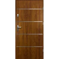 Drzwi zewnętrzne - Drzwi zewnętrzne ATENA pełne inox złoty dąb 90 prawe RADEX - miniaturka - grafika 1
