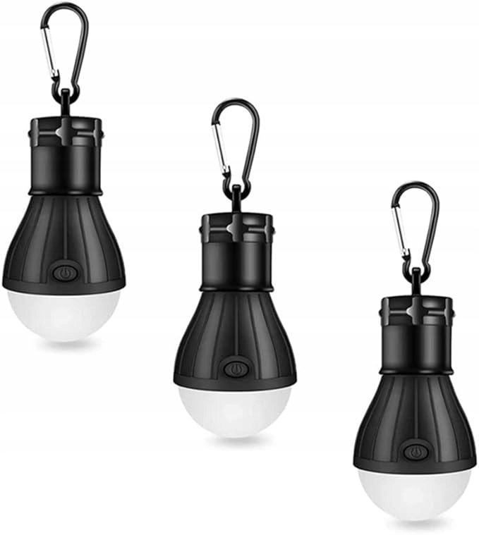 Lampa kempingowa Latarnia Wodoodporna światło awaryjne karabińczyk 3 szt.