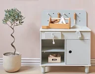 Zabawy w naśladowanie dorosłych - Stół warsztatowy dla małego Geniusza prezent natural grey Flexa - miniaturka - grafika 1