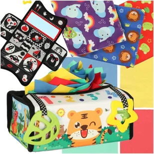 Sorter pudełko z chusteczkami sensoryczne montessori mata 2w1 - Zabawki sensoryczne - miniaturka - grafika 1