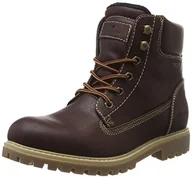 Kozaki damskie - TOM TAILOR Damskie kozaki z krótką cholewką 1690101, czerwony - czerwony Bordo - 40 EU - miniaturka - grafika 1