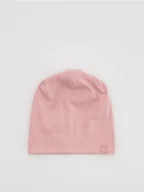 Czapki damskie - Reserved - Bawełniana czapka z naszywką - brudny róż - miniaturka - grafika 1