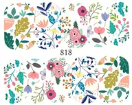 Sztuczne paznokcie i akcesoria - Naklejki wodne na paznokcie KWIATKI, JESIEŃ - 818 - miniaturka - grafika 1