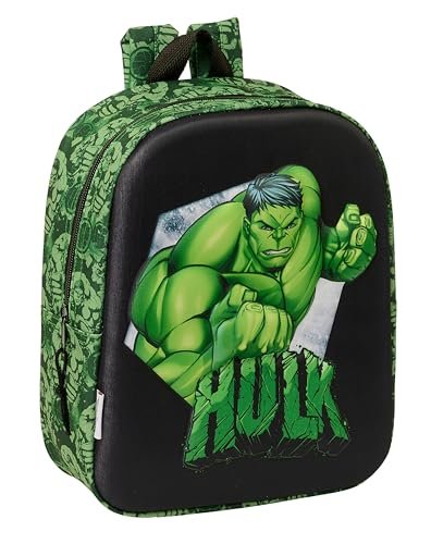 safta HULK 3D Plecak dziecięcy 3D, dostosowany do wózka, łatwy w czyszczeniu, idealny dla dzieci w różnym wieku, wygodny i wszechstronny, wysoka jakość i wytrzymałość, 22 x 10 x 27 cm, kolor