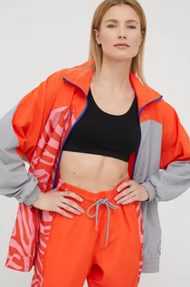 Kurtki damskie - Adidas by Stella McCartney by Stella McCartney kurtka sportowa kolor pomarańczowy przejściowa oversize - grafika 1