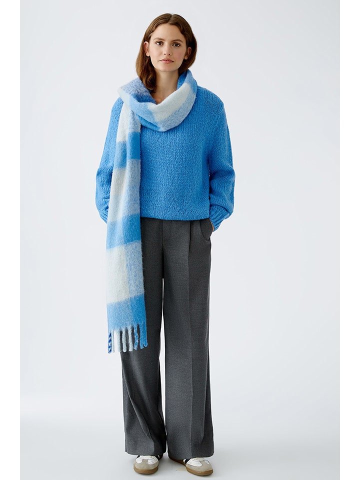 Oui Szal w kolorze niebiesko-białym