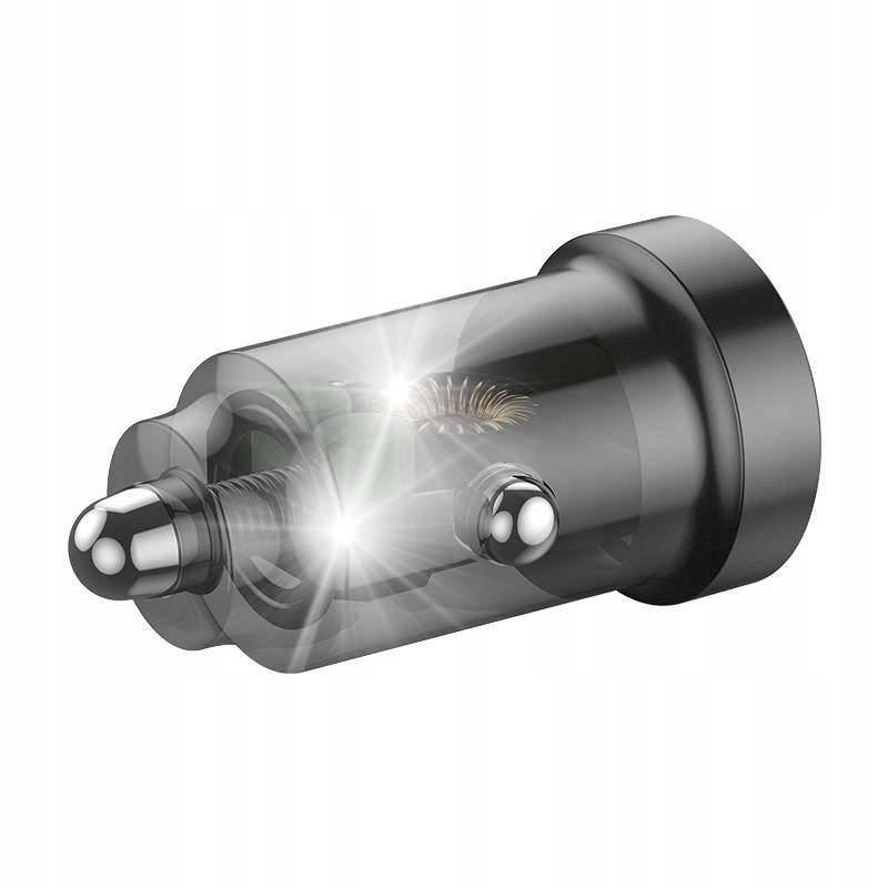 Ładowarka samochodowa Budi 30W USB + USB-C QC 3.0 Kabel USB C