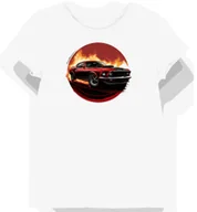 Koszulki i topy damskie - Koszulka damska biała z Klasycznym Mustangiem w Pomarańczowym Blasku XS - miniaturka - grafika 1