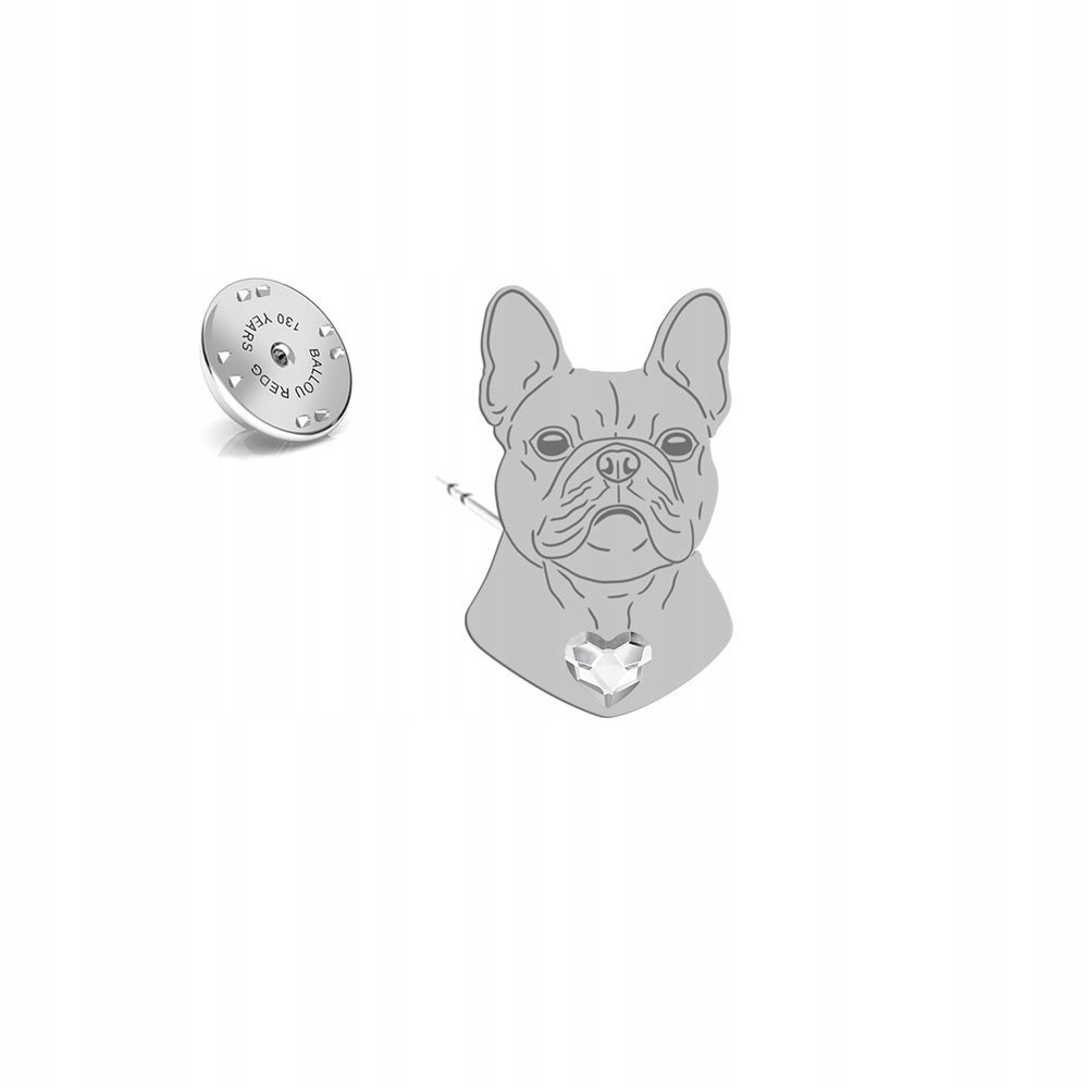 Wpinka Srebrna Bulldog Francuski 925 Prezent Biżuteria DEDYKACJA GRATIS