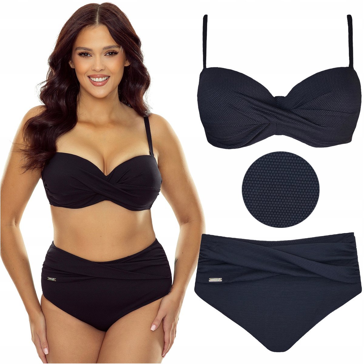 Strój kąpielowy dwuczęściowy push up wysoki stan GABBIANO Evita A1 40C 80C