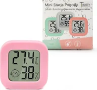Stacje pogodowe - Stacja Pogody Trusty Mini Różowy Pogodowa Termometr Tr-Ch02 - miniaturka - grafika 1