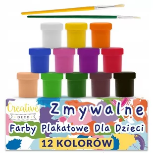 Creative Deco, kolorowe farby plakatowe, 12 kolorów x 20 ml - Farby i media malarskie - miniaturka - grafika 1
