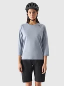 Koszulki sportowe damskie - 4F Koszulka rowerowa z długim rękawem damska - niebieska S - miniaturka - grafika 1