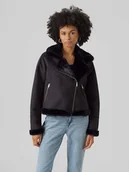 Kurtki damskie - Vero Moda Kurtka "Peggy" w kolorze czarnym ze skóry syntetycznej - miniaturka - grafika 1