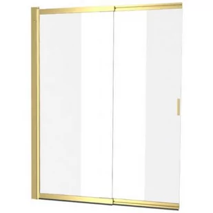 Excellent Liner parawan nawannowy 110 cm złoty połysk/szkło przezroczyste KAEX.2940.1100.LP - Parawany nawannowe - miniaturka - grafika 1