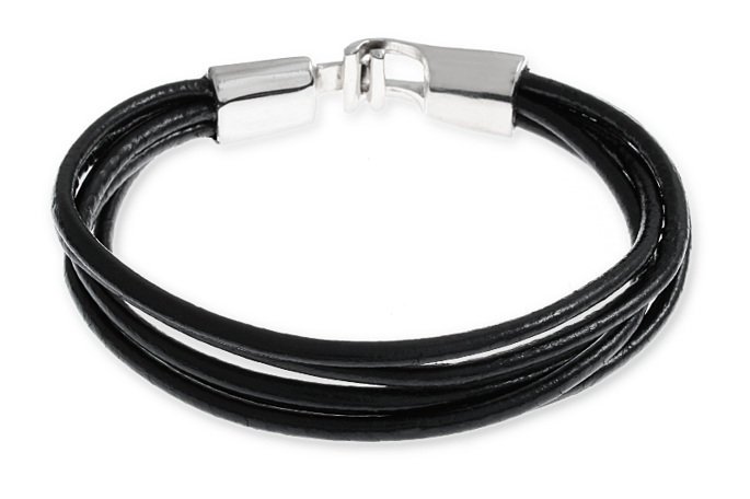 Czarne Rzemyki Bransoletka Styl Dla Niego