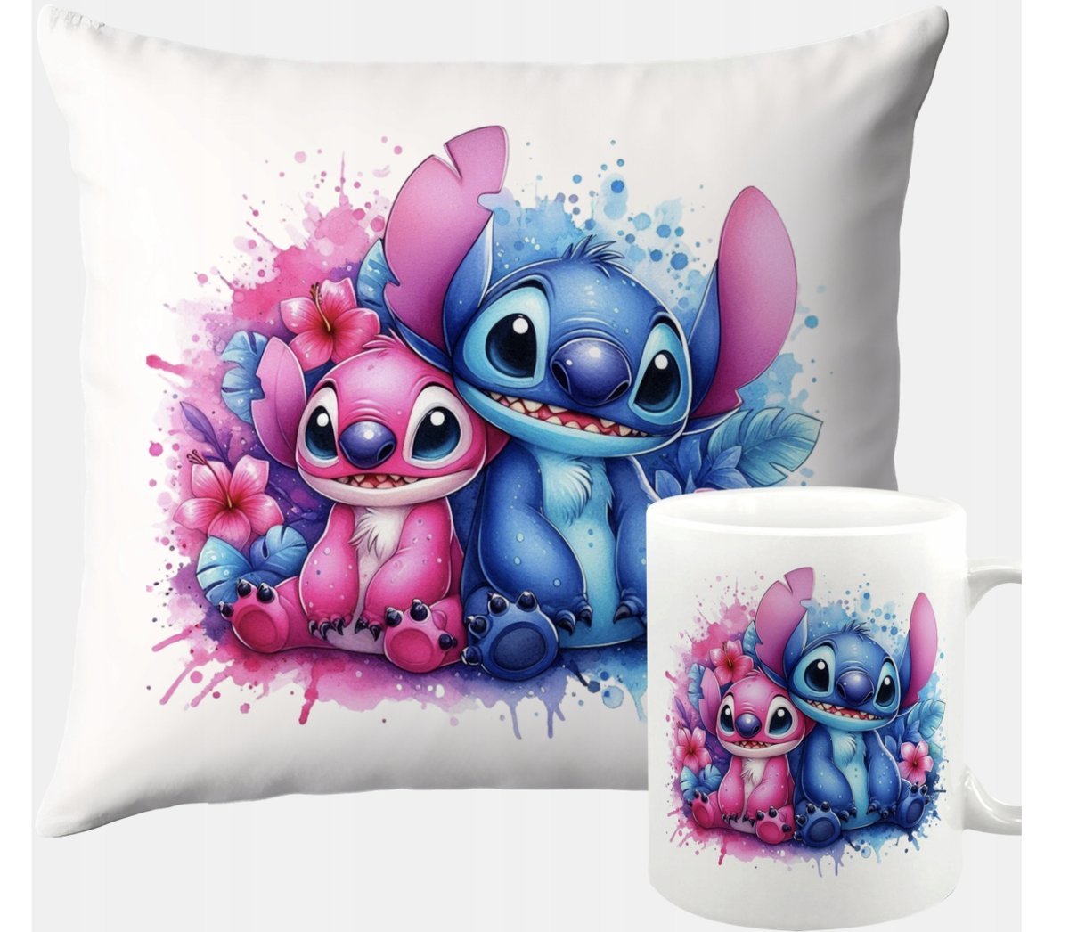 ZESTAW PODUSZKA + KUBEK Prezent STICH STITCH LILO PREZENT + IMIĘ #7