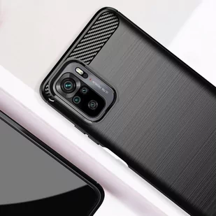 Carbon Case elastyczne etui pokrowiec Xiaomi Redmi Note 10 / Redmi Note 10S niebieski - Etui i futerały do telefonów - miniaturka - grafika 4