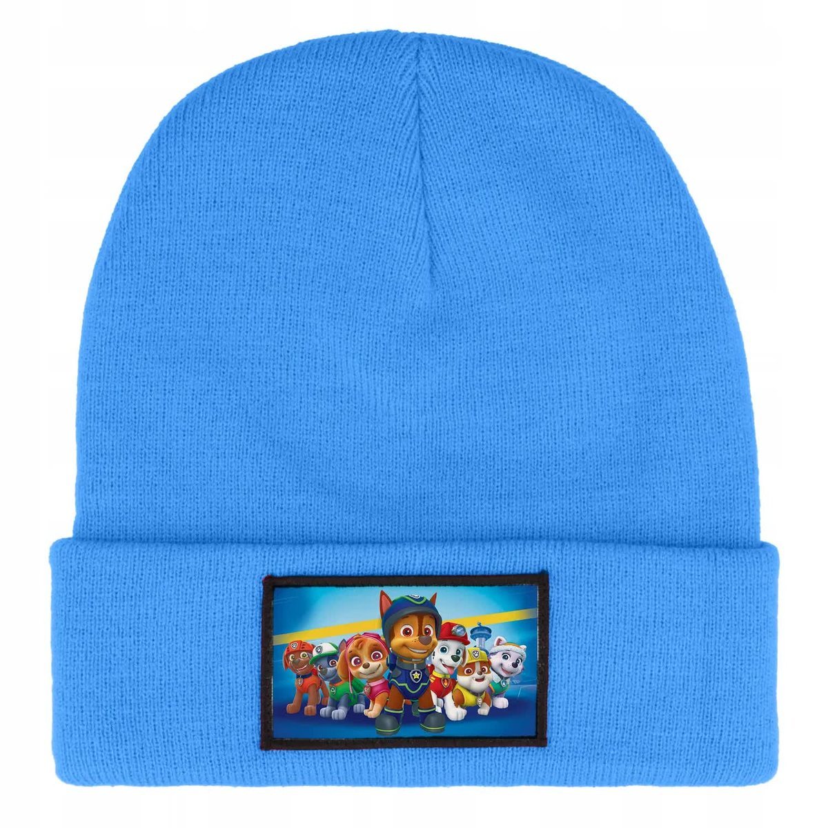 CZAPKA BEANIE ZIMOWA CIEPŁA NIEBIESKA DLA DZIECI Z MOTYWEM ROCKY MIX WZORÓW