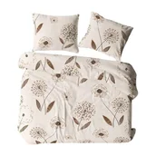 Pościel - Pościel z kory 160x200 kremowa beżowa kwiaty 1874N Bielawa KARO - miniaturka - grafika 1