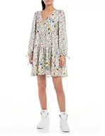 Sukienki - Replay Sukienka damska W9033, 010 piaskowa/wielokolorowa, S, 010 piaskowy/wielokolorowy, S - miniaturka - grafika 1