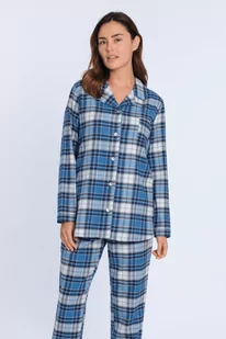 Flanelowa piżama damska SARA Niebieski XXL - Bielizna nocna - miniaturka - grafika 1
