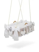 Łóżeczka i kojce - Kosz Mojżesza kołyska wisząca- Kropeczki błękitne - miniaturka - grafika 1