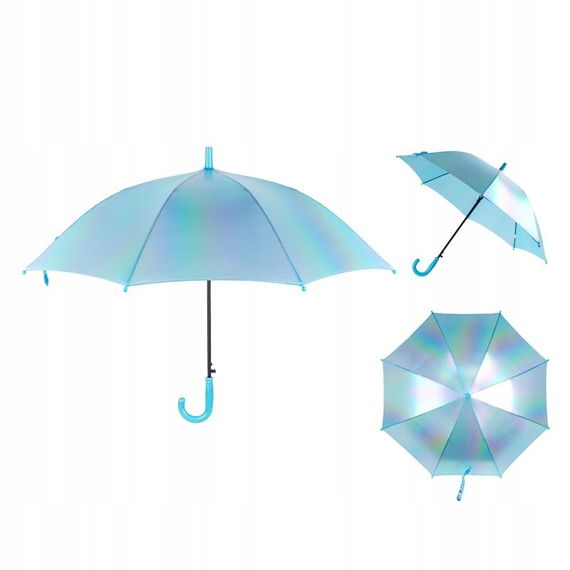 PARASOLKA PARASOL DLA DZIEWCZYNKI NIEBIESKA HOLOGRAFICZNA KITE