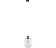 Lampy sufitowe - Żyrandol na lince do 3-fazowego systemu szynowego ELIO 1xE27/15W/230V czarny/przezroczysty - miniaturka - grafika 1