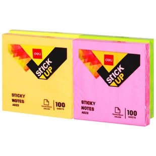Notes samoprzylepny organizer Deli A02303 76mm*76mm 100 kartek mix kolorów - Gadżety  do biura - miniaturka - grafika 1