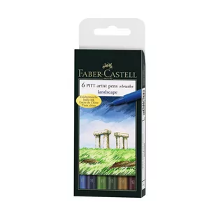 Faber Castell Pitt Artist Pen Brush 6 kolorów odcienie natury - Przybory szkolne - miniaturka - grafika 1