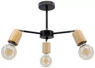 Lampy sufitowe - MLAMP Regulowana LAMPA sufitowa ELM1981/3 BL JD MLAMP loftowa OPRAWA drewniane reflektorki czarne drewno ELM1981/3 BL JD - miniaturka - grafika 1