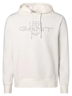 Gant Męski sweter z kapturem Mężczyźni biały nadruk, XL - Swetry męskie - miniaturka - grafika 1