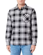 Koszule męskie - Replay Koszula męska regular fit, 020 Black/Natural White, M - miniaturka - grafika 1