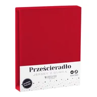 Prześcieradła - Spod Igły i Nitki Prześcieradło Jersey z gumką 160x200 cm czerwone - miniaturka - grafika 1
