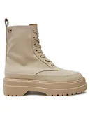 Botki damskie - Tommy Hilfiger Botki FW0FW08200 Beżowy - miniaturka - grafika 1