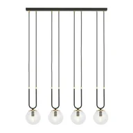 Lampy sufitowe - Emibig GLAM 4 BLACK/TRANSPARENT 1114/4 lampa wisząca szklane klosze GLAMOUR 1114/4 - miniaturka - grafika 1