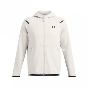 Męska bluza dresowa rozpinana z kapturem Under Armour UA Unstoppable Flc Fz Hd Eu - beżowa - UNDER ARMOUR - Bluzy sportowe męskie - miniaturka - grafika 1