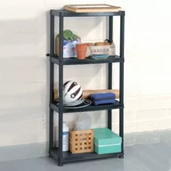 Szafy i regały magazynowe - vidaXL Regał 4-poziomowy, czarny, 61 x 30,5 x 130 cm, plastik 8720286084335 - miniaturka - grafika 1