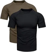 Koszulki męskie - Dwupak męski t-shirt khaki i czarny Recea - miniaturka - grafika 1