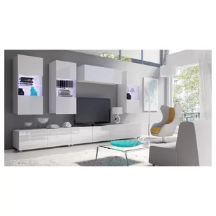 Meblościanka 11 Calabrini Calabrini GIB Meble Biały Mat / Biały Połysk - Inne meble do salonu - miniaturka - grafika 1