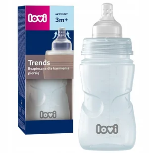 LOVI ZIELONA BUTELKA LOVI TRENDS 250ML 3M+ BEZPIECZNA DLA KARMIENIA PIERSIĄ - Smoczki do butelek - miniaturka - grafika 1