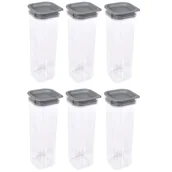 Pojemniki kuchenne - Zestaw 6 Pojemników Kuchennych Hamburg 1,7 L Szary - miniaturka - grafika 1
