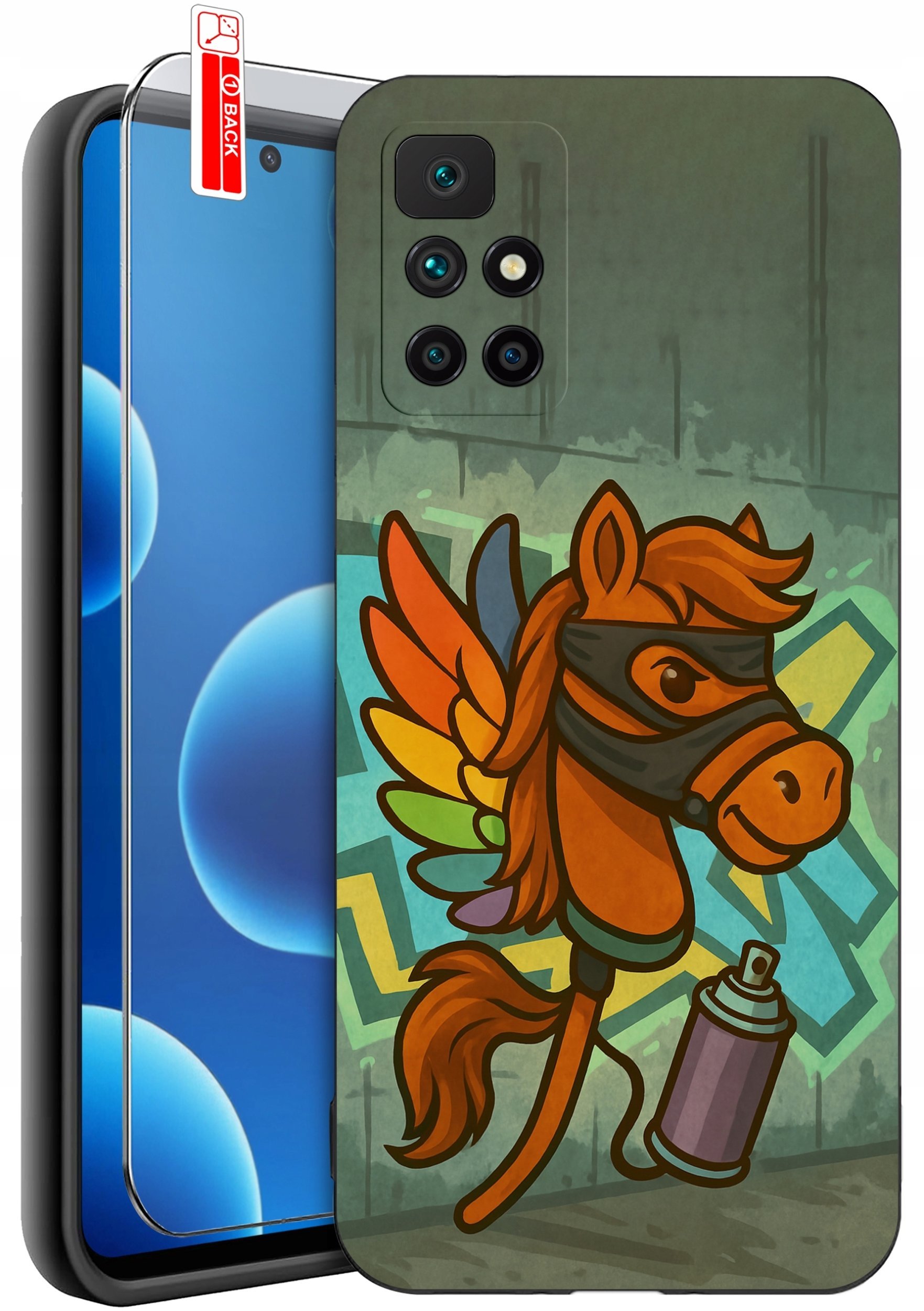 krainaGSM Etui Do Xiaomi Redmi 10 Wzory Silikonowe Matt Case + Szkło 9H