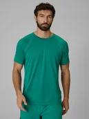 Koszulki sportowe męskie - 4F Koszulka do biegania szybkoschnąca męska - zielona XXL - miniaturka - grafika 1