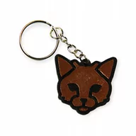 Dekoracje domu - Breloczek Brązowy Ciemny Kot Kotek Brelok - miniaturka - grafika 1